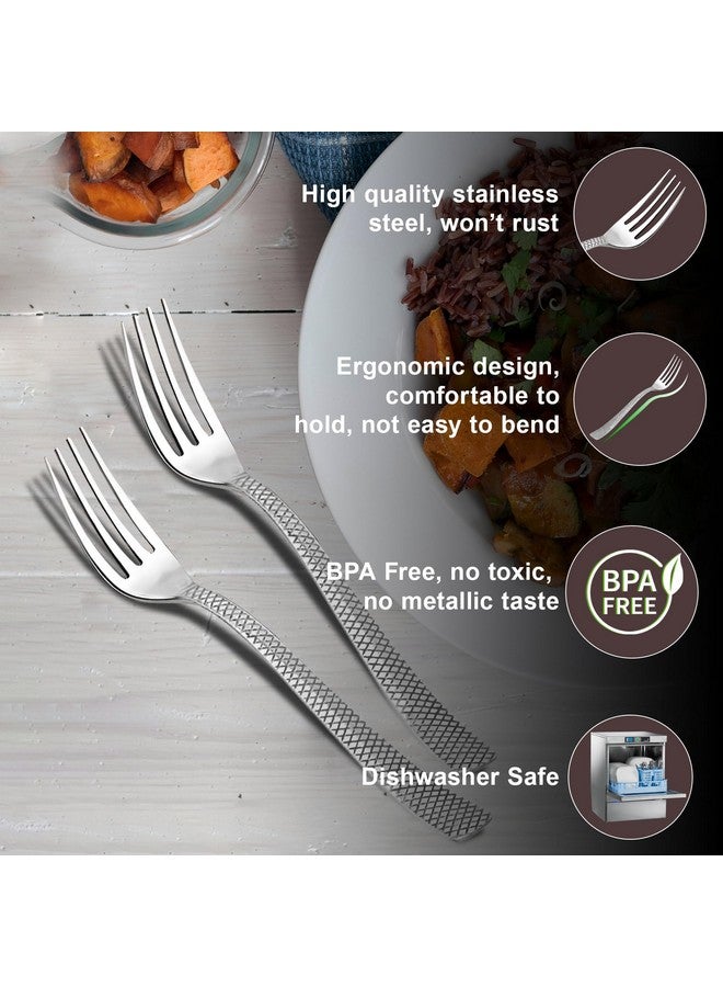 Parage 12 Pieces Stainless Steel Table Forks Set for Home & Kitchen, Fruit Fork, Dining Table, Shiny and Sturdy Handle Fork, Dining Tableware Set, Silver - Image 4