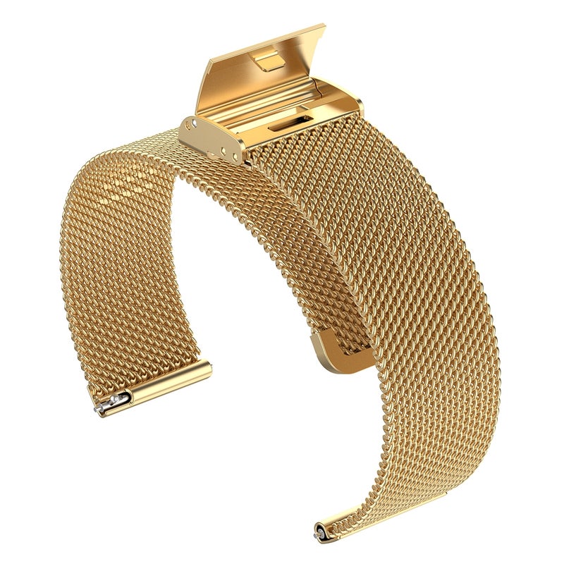 erorex 22Mm Metal Mesh Wrist Strap Watch Band For Fossil Gen 5 Carlyle / Gen 5 Julianna / Gen 5 Garrett / Gen 5 Carlyle Hr (Gold) - Image 4