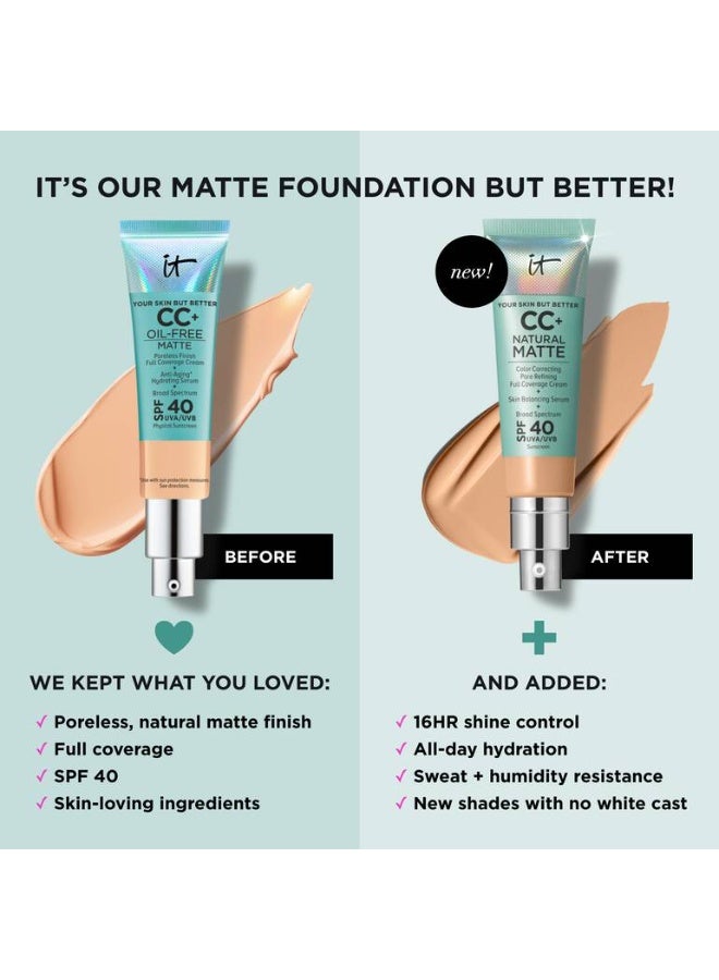 IT COSMETICS Original CC+ Foundation with a natural matte formula and SPF 40 - Image 2