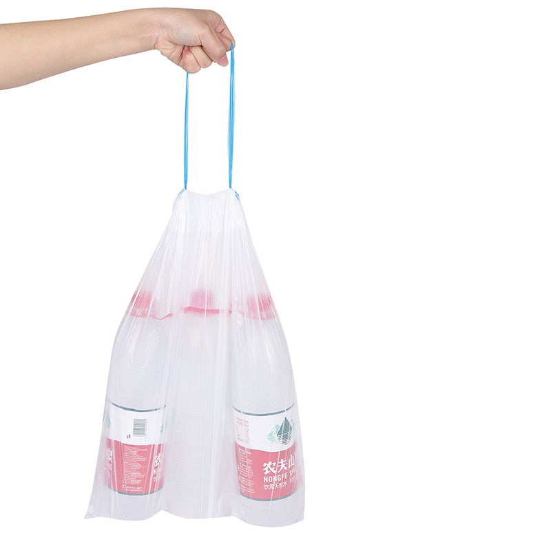 Home Town Blue Packaging Drawstring Garbage Bag Large Capacity Good Toughness Convenient Storage Thick Automatic Closing - Image 5