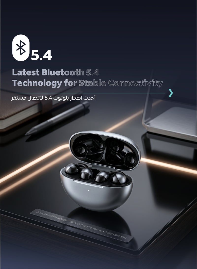 MOOGMAX Open ear bluetooth earbuds with Powerful and clear sound. Comfortable Bluetooth earbuds with long battery life. Wireless earbuds with a clear and highly sensitive ENC microphone. Touch controlled bluetooth headset. headset wireless bluetooth with Bluetooth 5.4 standard. Stable and non-fallable earbuds bluetooth. Flexible and lightweight earphone bluetooth. - Image 3