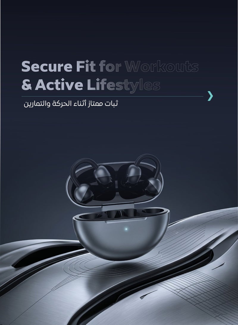 MOOGMAX Open ear bluetooth earbuds with Powerful and clear sound. Comfortable Bluetooth earbuds with long battery life. Wireless earbuds with a clear and highly sensitive ENC microphone. Touch controlled bluetooth headset. headset wireless bluetooth with Bluetooth 5.4 standard. Stable and non-fallable earbuds bluetooth. Flexible and lightweight earphone bluetooth. - Image 4