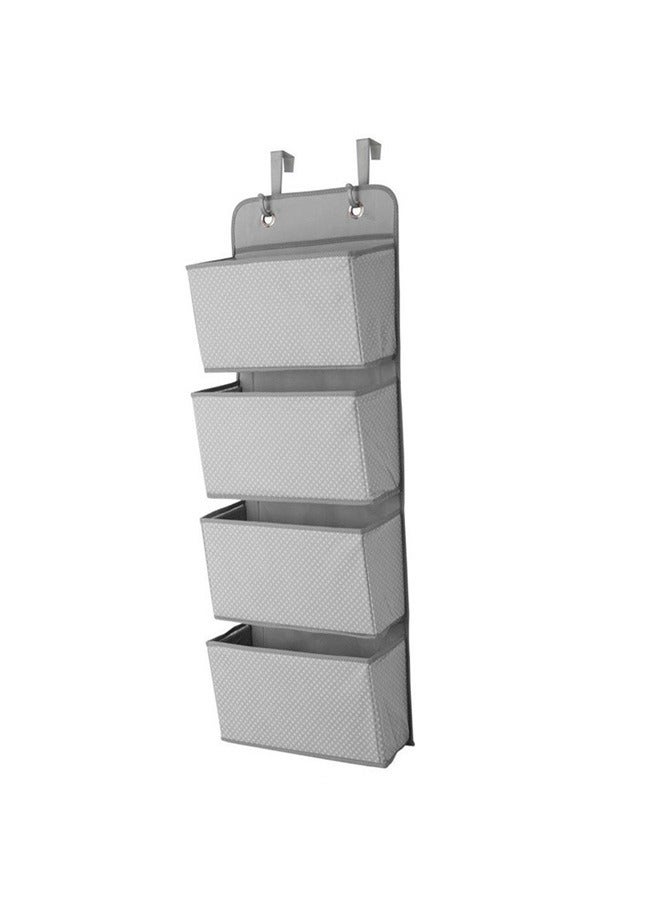 Houseware Grey Hanging Wall Closet Storage Organizer Bag 33 by 90 Centimeters Over Door Hanging Organizer for Kitchen Bathroom and Study - Image 1