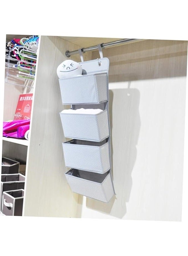 Houseware Grey Hanging Wall Closet Storage Organizer Bag 33 by 90 Centimeters Over Door Hanging Organizer for Kitchen Bathroom and Study - Image 4