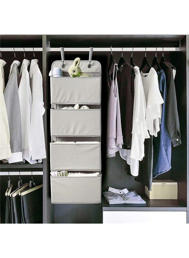 Houseware Grey Hanging Wall Closet Storage Organizer Bag 33 by 90 Centimeters Over Door Hanging Organizer for Kitchen Bathroom and Study - Image 2