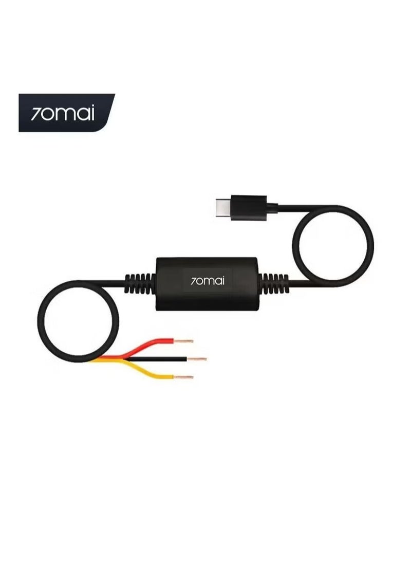 70mai Dash Cam Hardwrie Cable, Low Voltage Protection Hardwire Cable Kit For 24h Parking Monitoring Camera, Durable Parking Surveillance Power Supply Cable, (1pc, Black) - Image 1