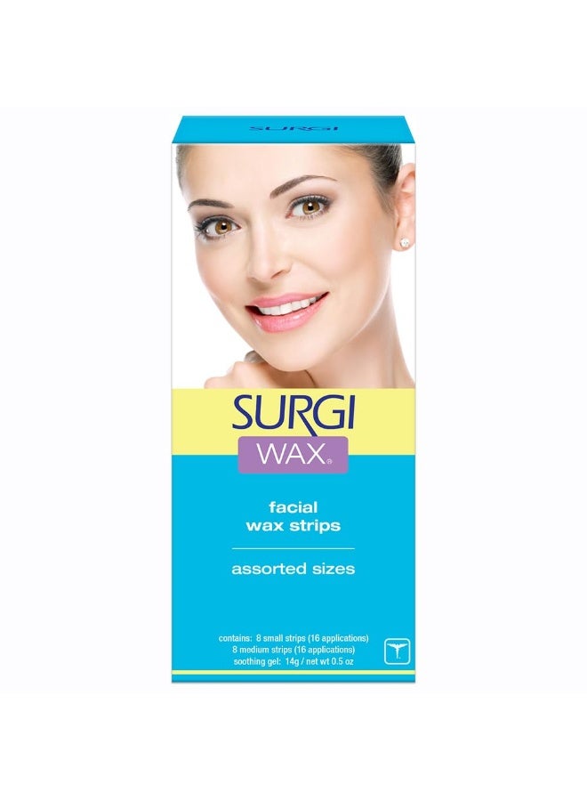 Surgiwax شرائح شمع العسل للوجه من سيرجي-واكس للوجه، الشفة العليا، الذقن والخدود، أحجام متنوعة، عبوة واحدة - Image 1