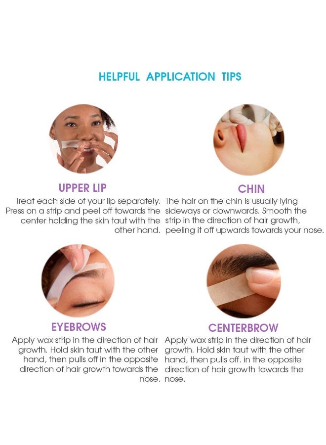 Surgiwax شرائح شمع العسل للوجه من سيرجي-واكس للوجه، الشفة العليا، الذقن والخدود، أحجام متنوعة، عبوة واحدة - Image 2