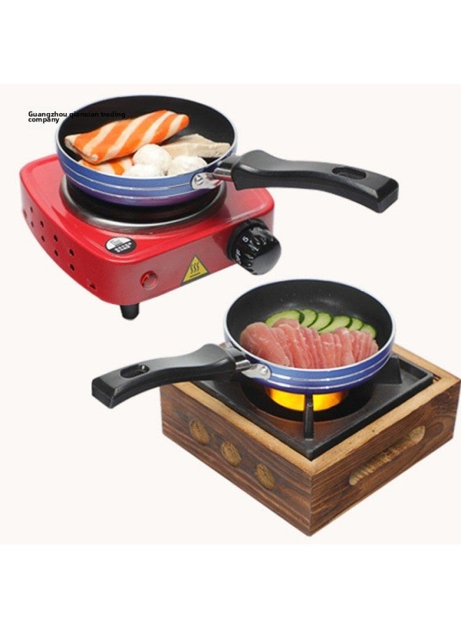 Children's Mini Kitchen Real Cooking Stove Electric Stove Indoor Cooking Stove Cooking Stove Kitchenette Manufacturers-Color:Electric Furnace Single Furnace +304 Pot +304 Shovel - Image 1