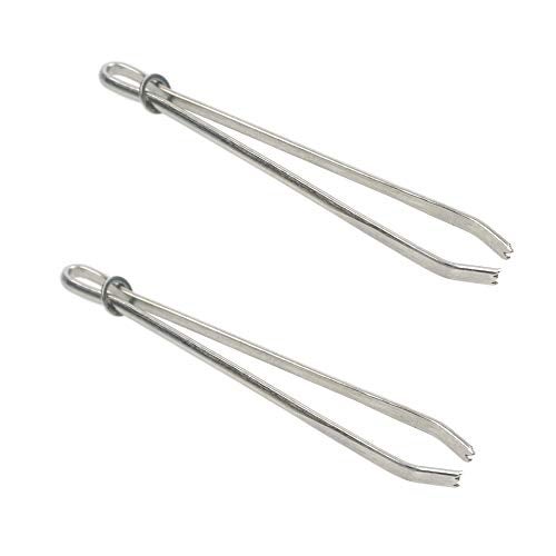 FoRapid Bodkin Needle Elastic Threader Self-Locking Tweezers Clip 78mm for Waist Band Craft Easy Pull Sewing Tool for Smooth Threading Tape Ribbon Elastic Through a Loop or Hem 2 PCS - Image 1