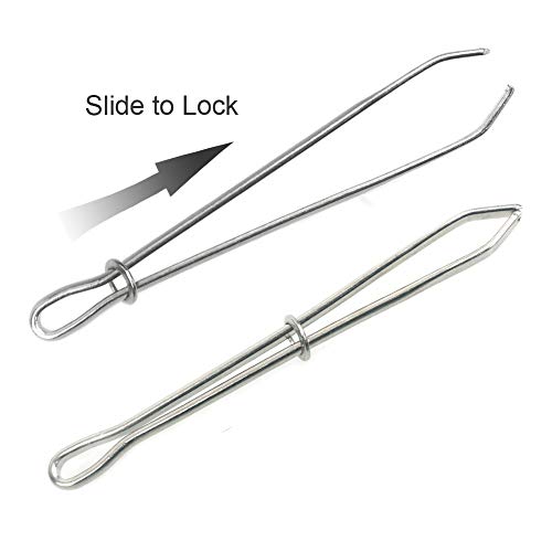 FoRapid Bodkin Needle Elastic Threader Self-Locking Tweezers Clip 78mm for Waist Band Craft Easy Pull Sewing Tool for Smooth Threading Tape Ribbon Elastic Through a Loop or Hem 2 PCS - Image 4