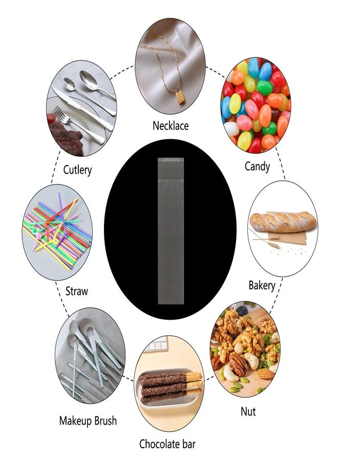 KnR Harmony Long Adhesive Bags 3 x 12'' 100pcs Self Sealing Cellophane Bags Resealable Clear Cello Bag for Bookmark Pen Key Chain Candies Jewelry Hairpin Cookies Bakery Crafts Gift - Image 4