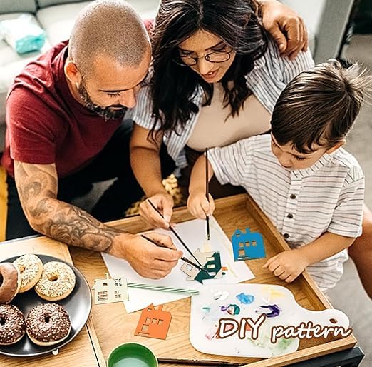 LET'S DIY LETS DIY 25 Star MDF Wood Cutouts for Christmas Unfinished Wooden Tree Ornaments for Painting Hanging DIY Holiday Decoration Set for Crafts Gifts - Image 5