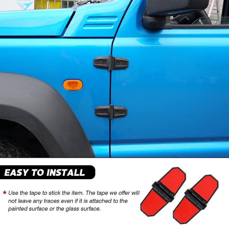 Autorder Exterior Accessories for Suzuki Jimny 2019-2024 JB74 JB64 Engine Hood Door Hinge Protective Cover Trim 2Pcs Narrow & wide space compatible - Image 4