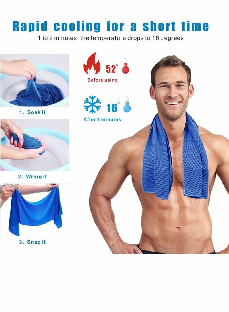 Zikra Cooling Towels 6 Pack Ice Towel 30 * 80 cm Mesh Cooling Towel Soft Breathable Chilly Towel for Neck Microfiber Towel for Yoga Golf Sport Running Gym Workout Cing Fitness - Image 2