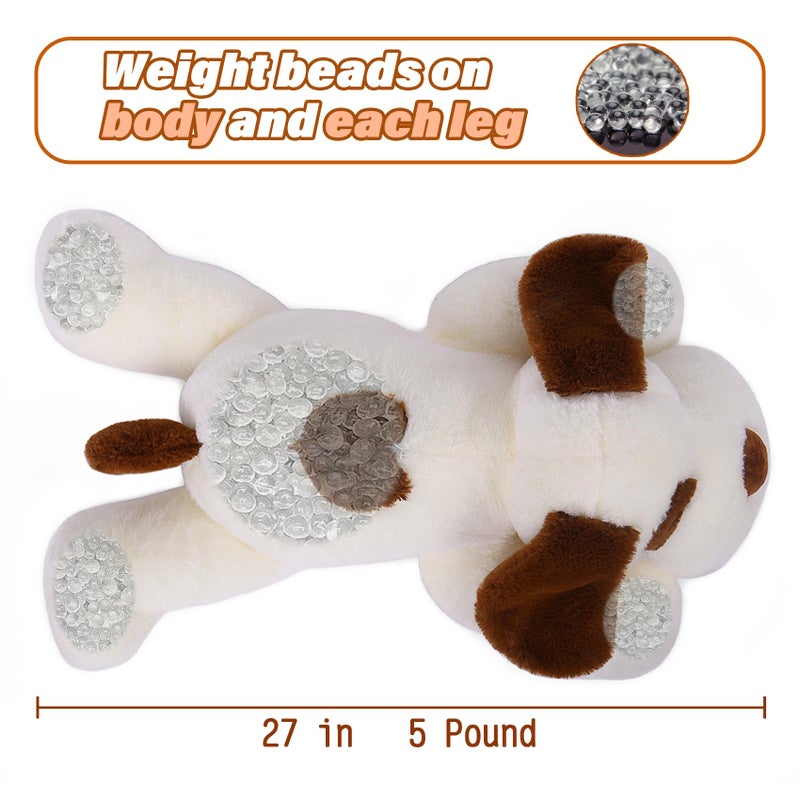 JellyMallow 5lbs 24in Dog Weighted Stuffed Animals Large Weighted Dog Plush Weighted Stuffed Animal Plushies Pillow Gifts for Adults and Kids Boys Girls - Image 3