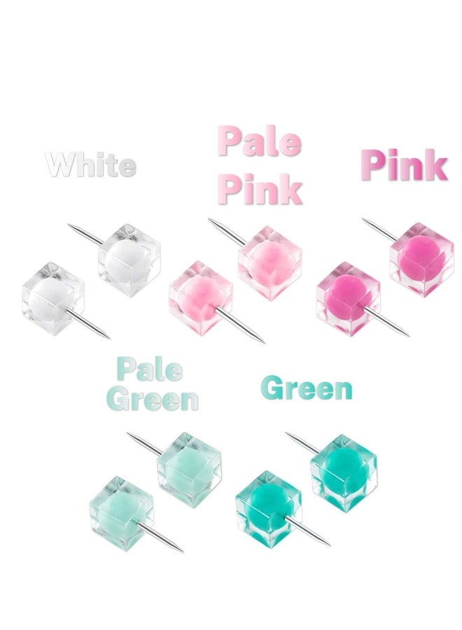 Generic Push Pins for Cork Board, 80PCS Clear Decorative with Case, Cute Thumb Tacks and Bulletin Office Decor Women, Cubicle Desk Accessories (White Pink Green)  - Image 5