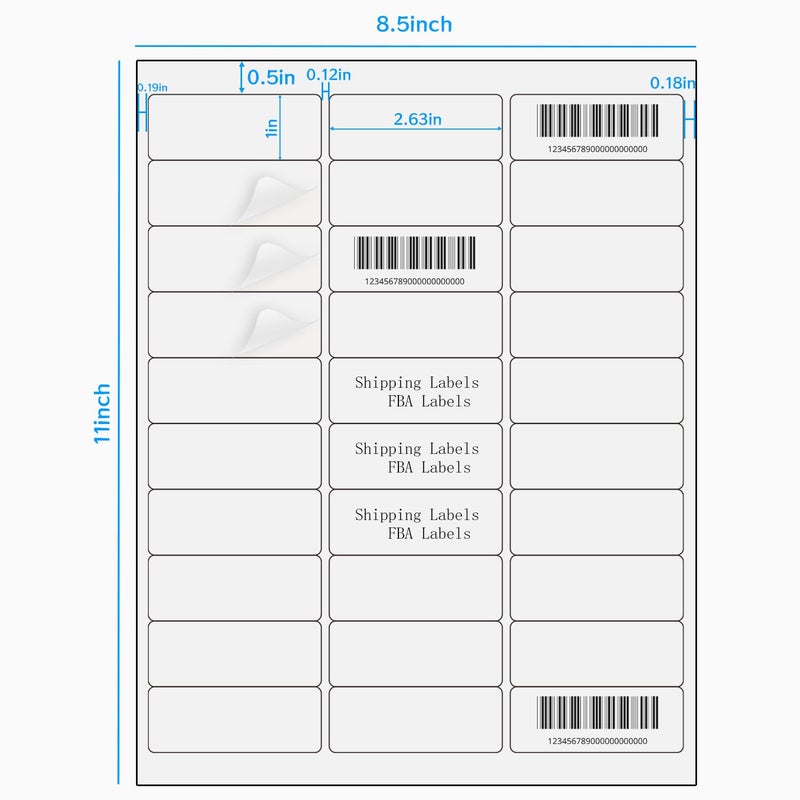 STARLIBOO Transparent Stickers Labels - 1" x 2-5/8" Address Labels Mailing Stickers for Laser/Inkjet Printer 8.5"Ã—11"- 20 Sheet - Image 2