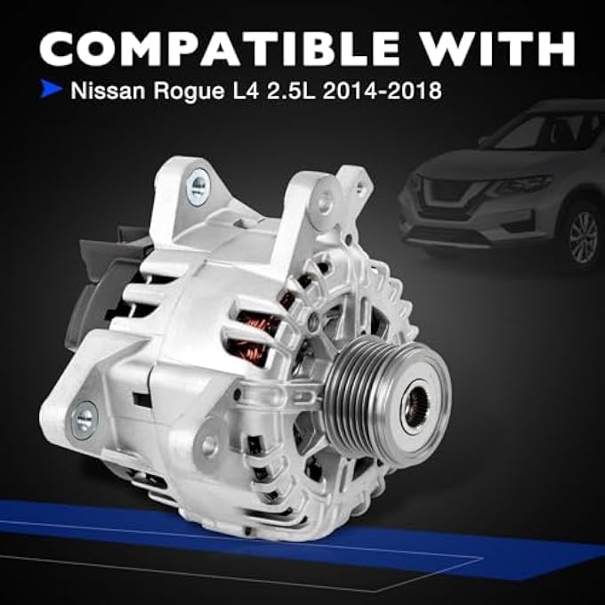 Misakomo Alternator Compatible with Nissan Rogue/Xtrail 2016 2017 2018 2019 L4 2.5L - Image 2