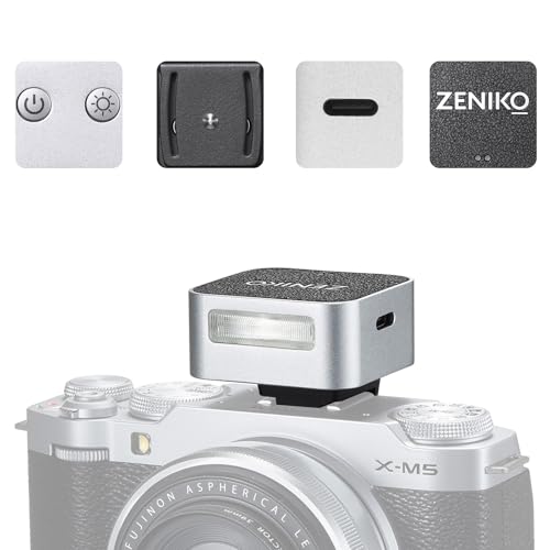 Zeniko ZF04 Lightweight OnCamera FlashMini Flash Speedlite CCT 6500K200K372 FullPower Flash Light with Universal Hot Shoe Mount Fit for Canon Nikon Sony FujiLeica Cameras Silver - Image 1