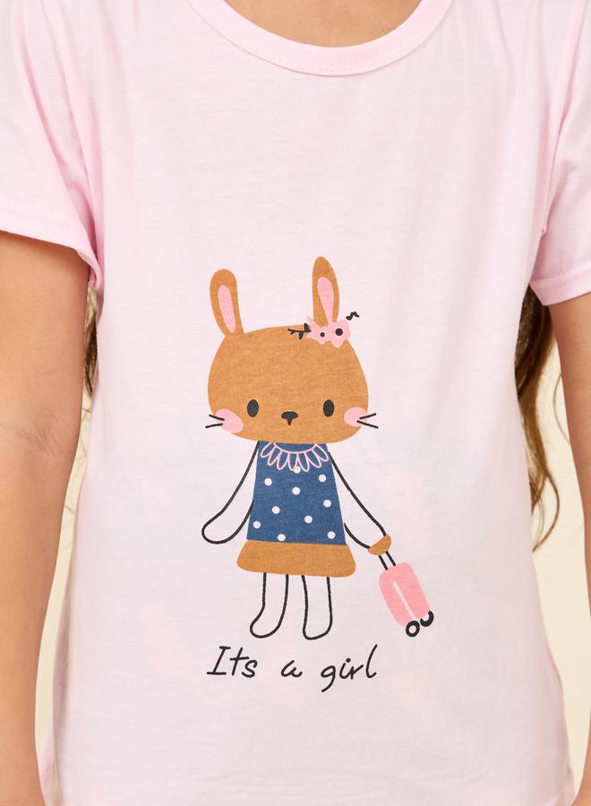 Styli Cartoon Printed T-shirt and AOP Pyjama Set - Image 3