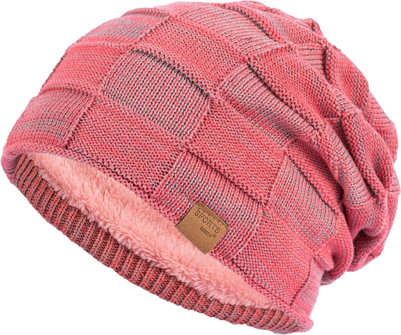 Slouchy Beanie for Men Winter Hats for Guys Cool Beanies Mens Lined Knit Warm Thick Skully Stocking Binie Hat