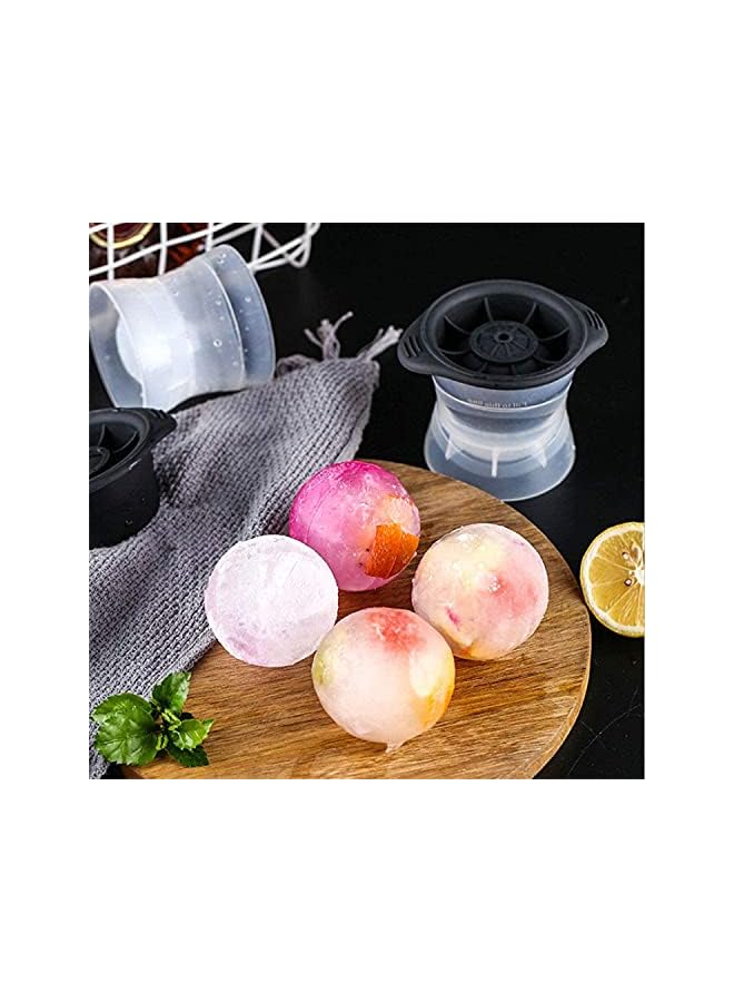 S-TOP 4pcs Silicone Sphere Ice Cube Mold Kitchen Stackable Slow Melting DIY Ice Ball Round Jelly Making Mould For Cocktail Whiskey Drink - Image 3