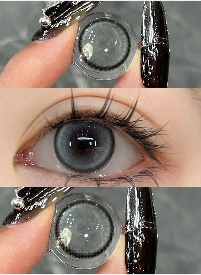 Mill Creek Mill Creek color contact lenses 14.5MM hydrogel lenses can be used for 12 months 1 pair of 2 cyan glasses  - Image 2