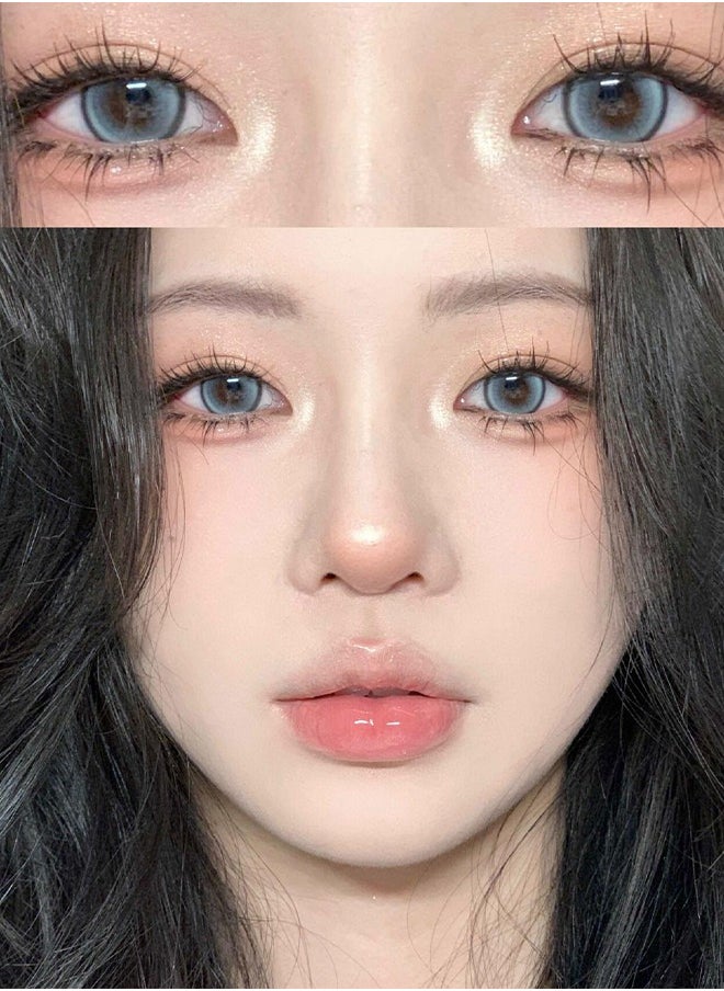 Mill Creek Mill Creek color contact lenses 14.5MM hydrogel lenses can be used for 12 months 1 pair of 2 cyan glasses  - Image 3
