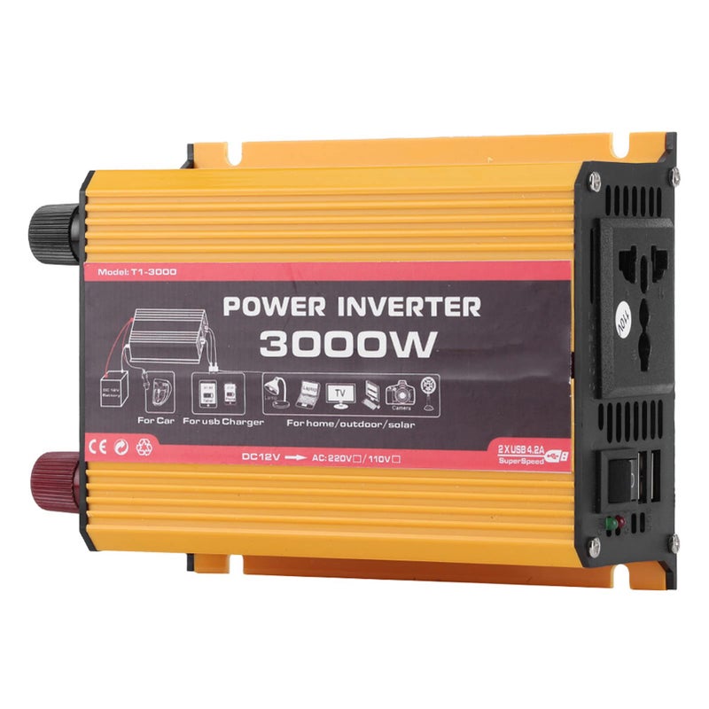 Inverter 12V to 110V 3000 Watt Car Inverter 3000W Dual USB Auto Car Power Converter Modified Sine Transformer