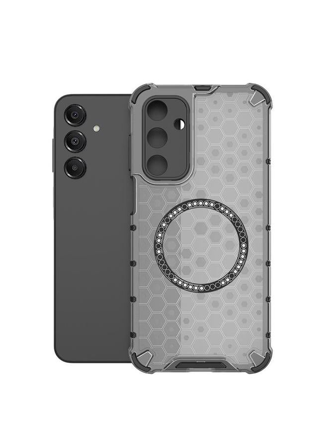 For Samsung Galaxy A16 5G Honeycomb Magnetic Ring Shockproof Phone Case(Black)