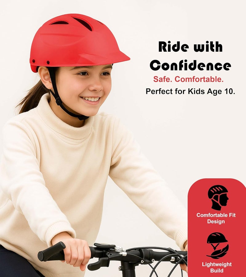 OXYGEN Kids Bicycle Helmet for Age 3-8 Years – Lightweight & Adjustable Safety Helmet for Boys & Girls | Cycling, Skating, Scooter | Shock Absorbent EPS Foam & Air Vents | Red - Image 3