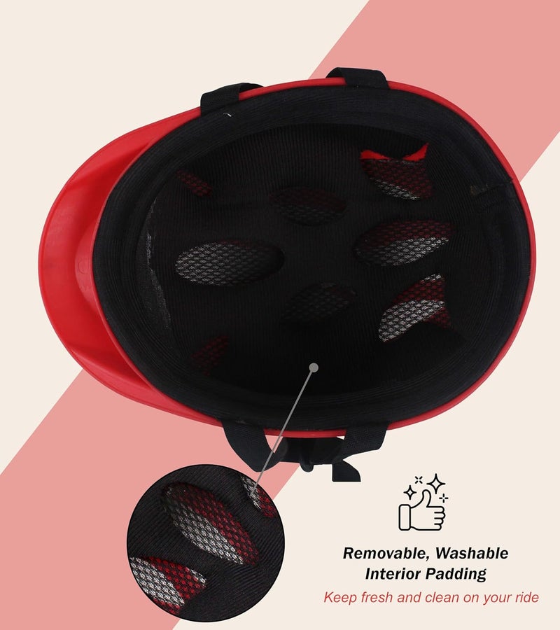 OXYGEN Kids Bicycle Helmet for Age 3-8 Years – Lightweight & Adjustable Safety Helmet for Boys & Girls | Cycling, Skating, Scooter | Shock Absorbent EPS Foam & Air Vents | Red - Image 5