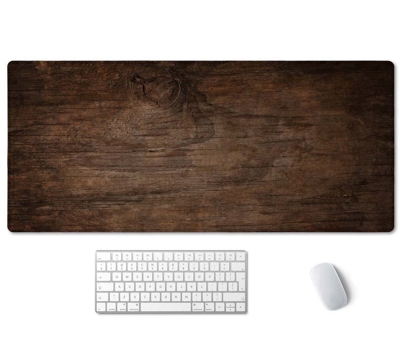 SSOIU Extended Gaming Mouse Pad 355x157 in Large NonSlip Rubber Base Mousepad with Stitched Edges Waterproof Keyboard Mouse Mat Desk Pad for Work Game Office Home Texture of Bark Wood - Image 2