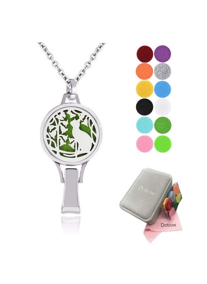 Dotiow - Diffuser Lanyard Id Holder Clip Pendant Bracelet Keychain Stainless Steel Aromatherapy Diffuser Necklace For Essential Oil 32'' Necklace Chain For Her Women Nurse Teacher Xmas Birthday Gift - Image 1