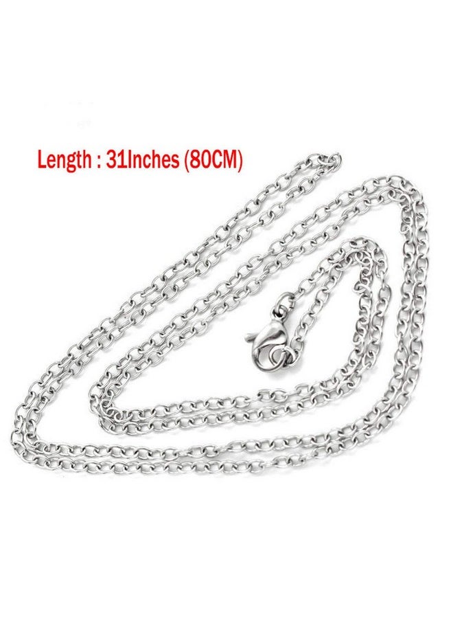 Dotiow - Diffuser Lanyard Id Holder Clip Pendant Bracelet Keychain Stainless Steel Aromatherapy Diffuser Necklace For Essential Oil 32'' Necklace Chain For Her Women Nurse Teacher Xmas Birthday Gift - Image 1