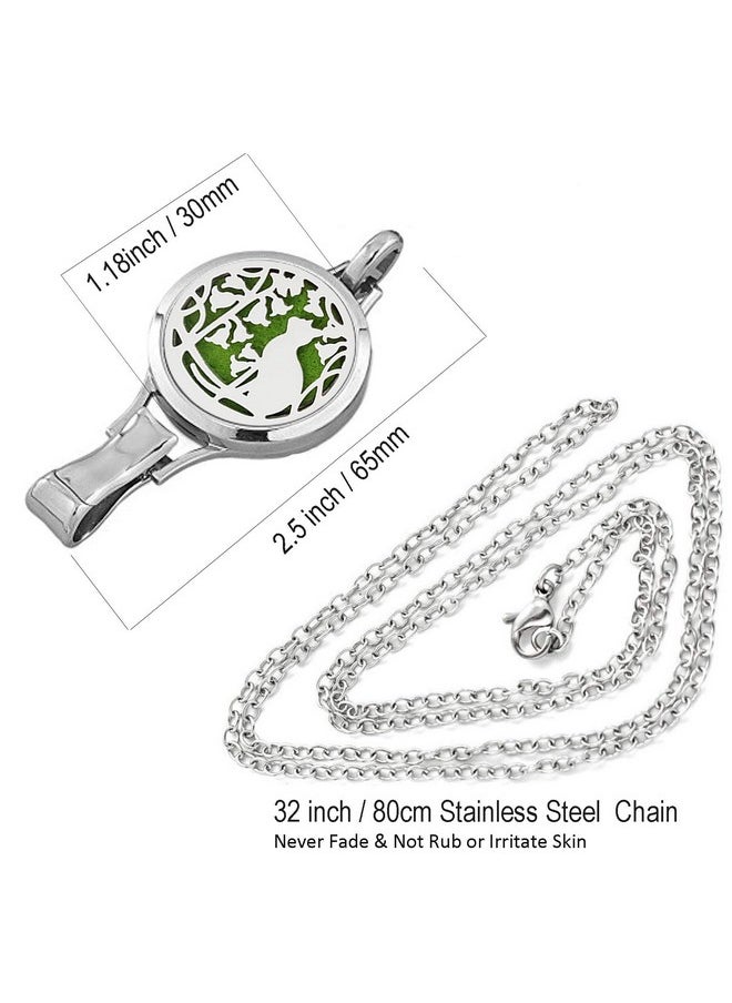 Dotiow - Diffuser Lanyard Id Holder Clip Pendant Bracelet Keychain Stainless Steel Aromatherapy Diffuser Necklace For Essential Oil 32'' Necklace Chain For Her Women Nurse Teacher Xmas Birthday Gift - Image 1