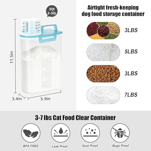 LEAWALK Airtight 10LBS/ Rice/Cereal/Dry Food Storage Container BPA Free, 5.28Qt Clear Plastic Kitchen and Pantry Organization Bin Suitable for Oats, Flour, Sugar, Pasta, Pet Food, etc (Fruit Green - Image 5