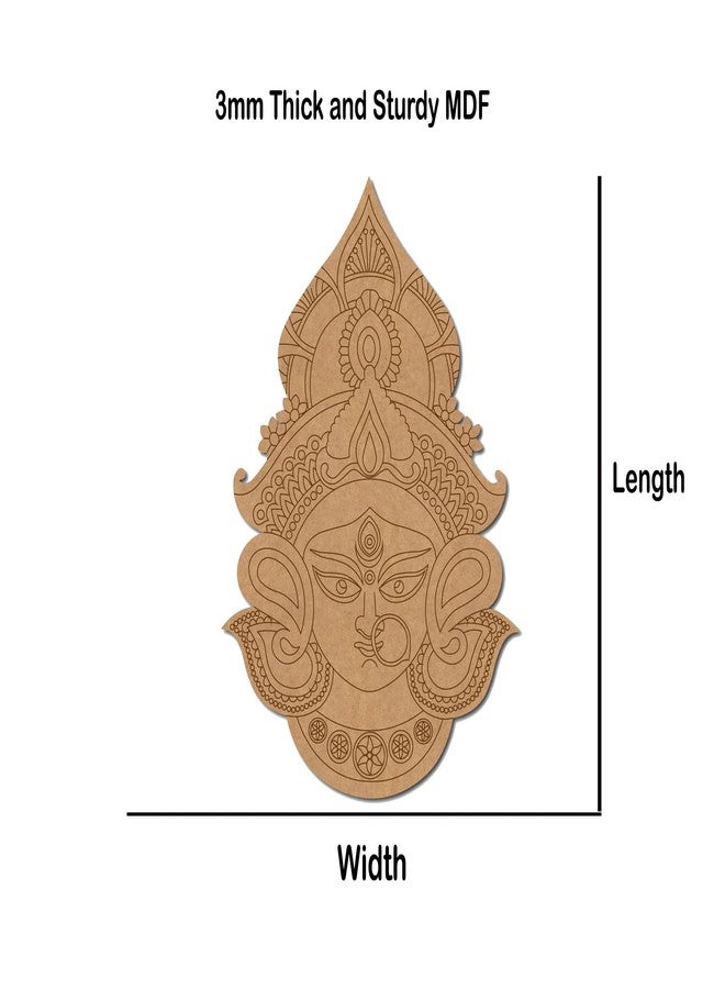 Cliths Pack of 1 Maa Durga MDF Cutout for DIY Spiritual Decor- 12 Inch | Pre-Marked MDF Boards for Lippan Art | Hindu Festival Craft Supplies | Eco-Friendly MDF Base for Painting - Image 3