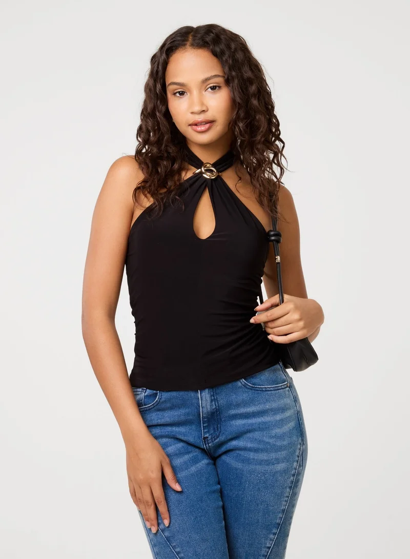 Pink Vanilla Keyhole Halter Top