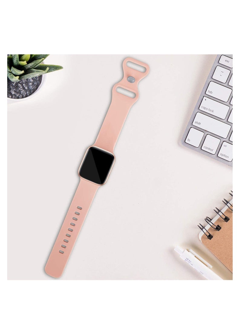 Generic - Compatible with Apple watch Band 38mm 40mm 41mm 42mmfor Women Men, Soft Silicone Wristband Strap Bands for iWatch Series 10 9 8 7 6 5 4 3 2 1 SE 2/1 Pink - Image 1