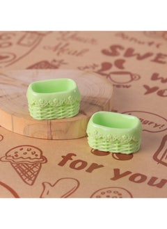 Generic Sweet Lace Mini Basket Resin DIY Accessory Green 