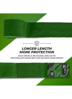 Sanabul  Elastic Professional 180 inch Handwraps for Boxing Kickboxing Muay Thai MMA (Forest Green, 180 inch)  - Image 4
