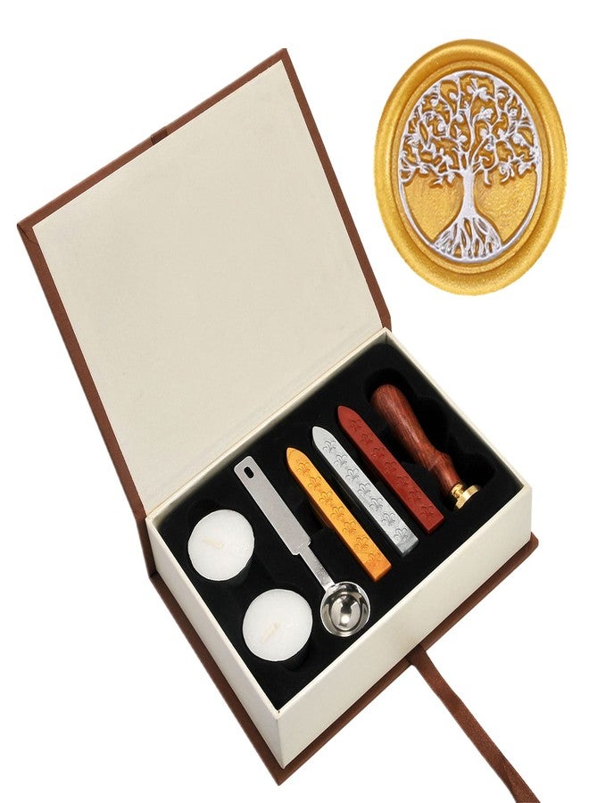 Yoption Tree of Life Wax Seal Stamp Set, Yoption Classic Vintage Seal Wax Stamp Set, Retro Seal Stamps Maker Gift Box Set (Tree of Life) - Image 1