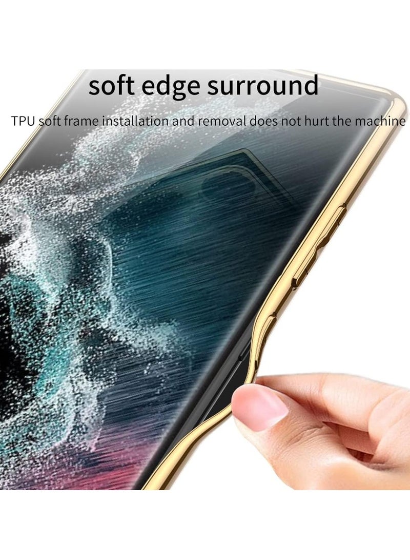 جولدن ماسك لهاتف سامسونج S23 الترا من الجلد المطلي بالكهرباء - (بينك) - Image 2