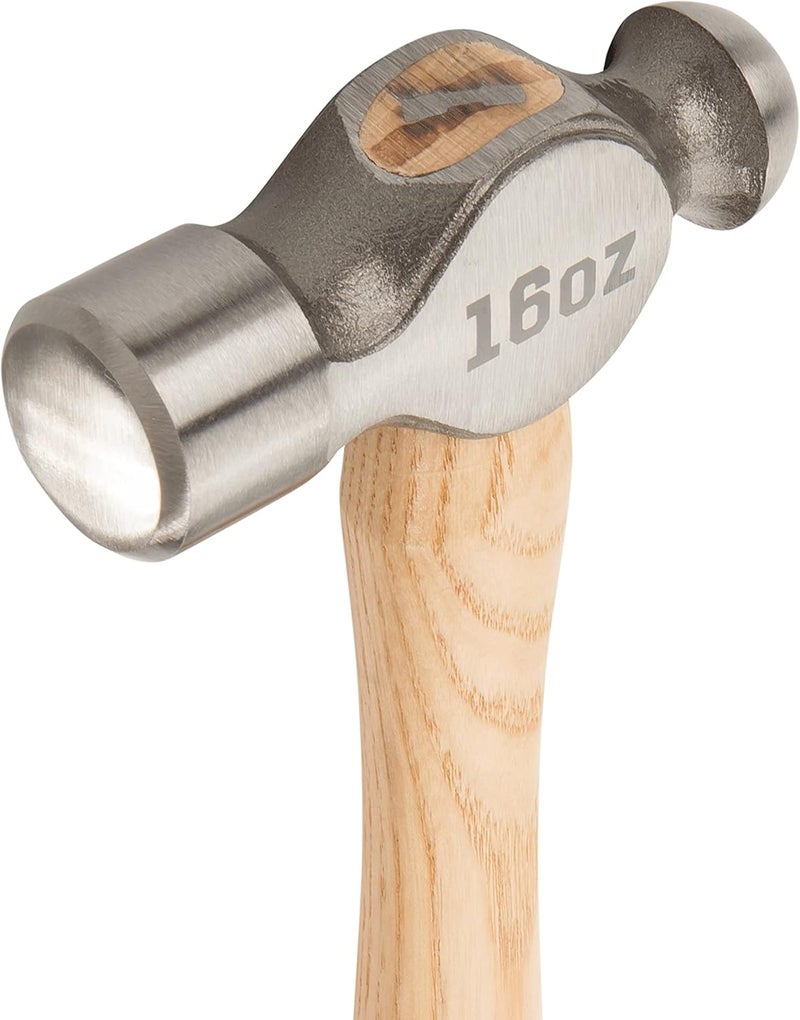 Estwing Sure Strike Ball Peen Hammer - 16 oz Metalworking Tool with Forged Steel Head & Hickory Wood Handle - MRW16BP - Image 3