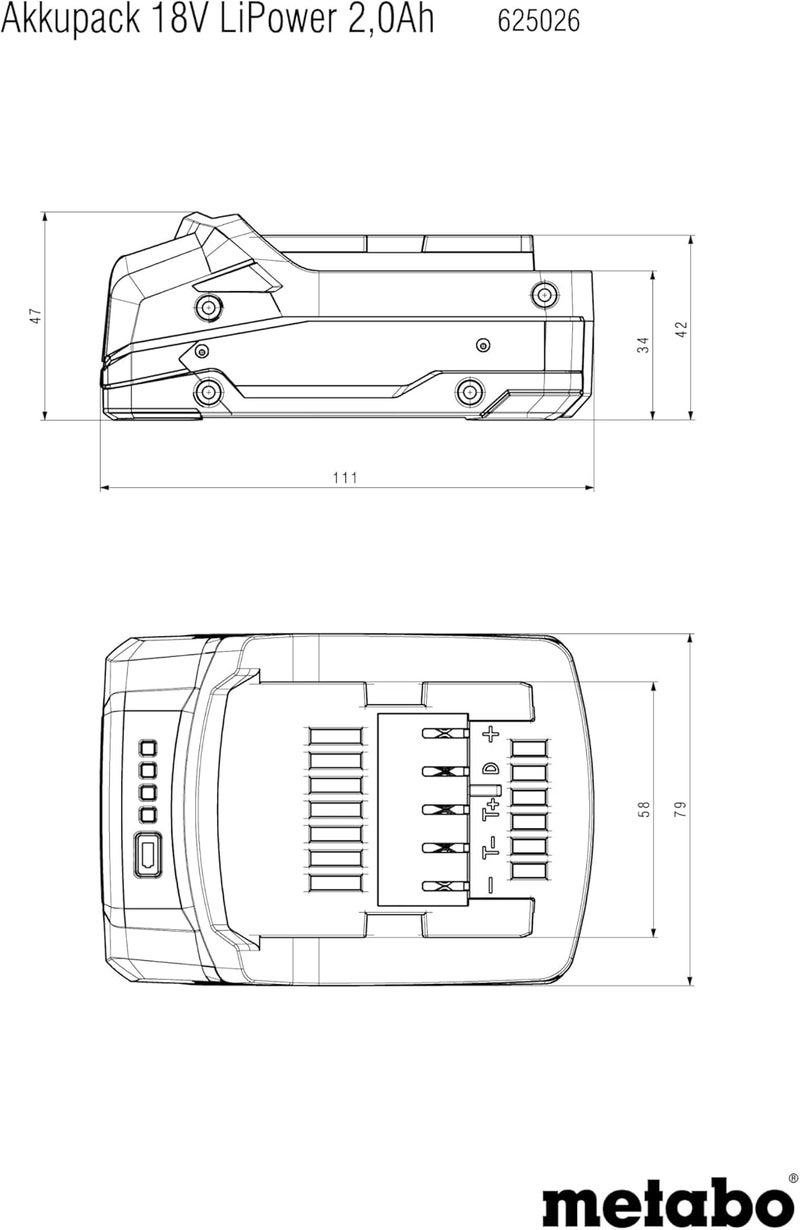 Metabo 18V 2.0Ah Li-Ion Tool Battery - Image 2