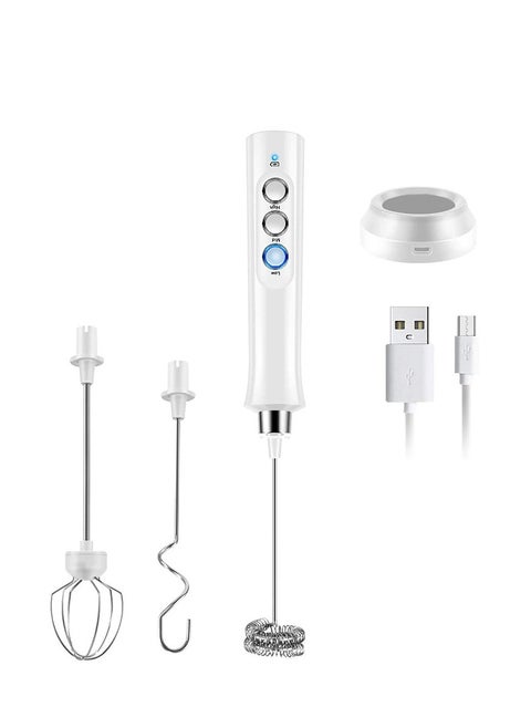 Rechargeable Milk Frother Electric Blender for Cappuccino, Latte, Hot Chocolate, Coffee, Eggs, Cream, Drinks, Handheld Milk Foam Maker With 3 Speeds And Stirrer For Coffee, Mixer, Egg Beater, Whisk