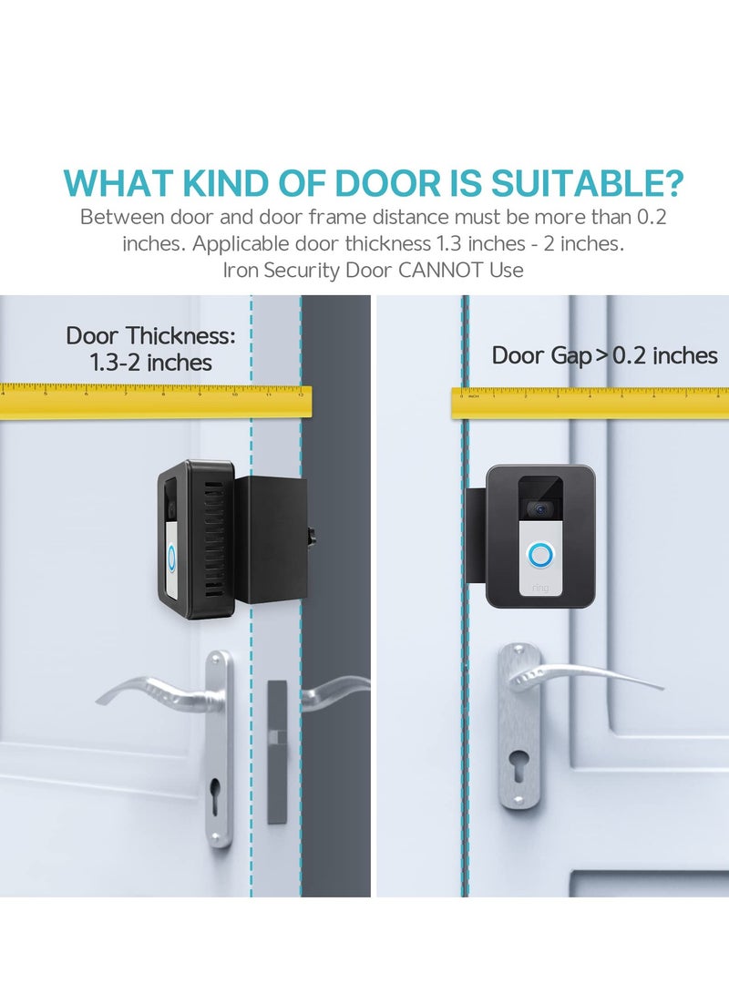 KASTWAVE Video Doorbell Door Mount for Ring Doorbell Mount for Apartment Doorbell No-Drill Mount Fit for Most Video Doorbell  - Image 2