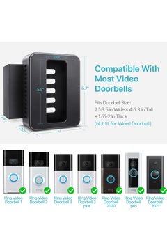 KASTWAVE Video Doorbell Door Mount for Ring Doorbell Mount for Apartment Doorbell No-Drill Mount Fit for Most Video Doorbell  - Image 3